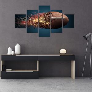 Obraz - Piłka do rugby w akcji (125x70 cm)