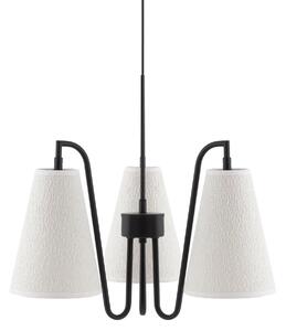 Lampa Wisząca Globen Lighting, Lou Bouclé 3, ściemnialny, biały, salon, tkanina | tekstylia, skandynawski