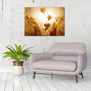 Obraz - Malowanie rąk pełnych miłości (70x50 cm)