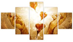 Obraz - Malowanie rąk pełnych miłości (125x70 cm)