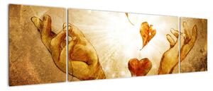 Obraz - Malowanie rąk pełnych miłości (170x50 cm)