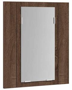Szafka łazienkowa z lustrem i LED, brązowy dąb, 40x12x45 cm