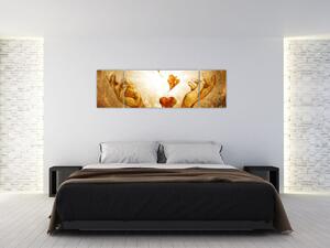 Obraz - Malowanie rąk pełnych miłości (170x50 cm)