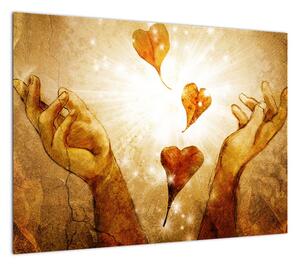 Obraz - Malowanie rąk pełnych miłości (70x50 cm)
