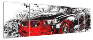 Obraz - Malowany samochód w akcji (170x50 cm)