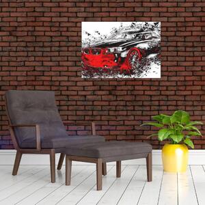 Obraz - Malowany samochód w akcji (70x50 cm)