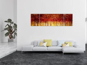 Obraz - Malowanie lasu liściastego (170x50 cm)