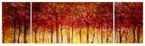 Obraz - Malowanie lasu liściastego (170x50 cm)