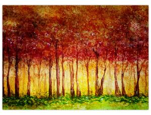 Obraz - Malowanie lasu liściastego (70x50 cm)