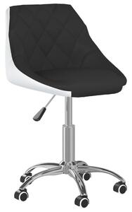 Obrotowe krzesło biurowe, czarno-białe, sztuczna skóra