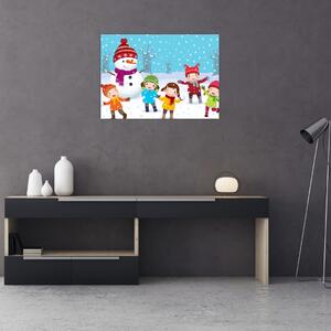 Obraz - Zimowe dziecięce zabawy (70x50 cm)