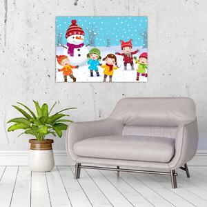 Obraz - Zimowe dziecięce zabawy (70x50 cm)