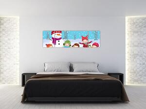 Obraz - Zimowe dziecięce zabawy (170x50 cm)