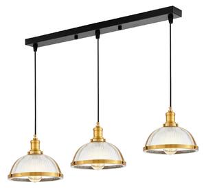 POTRÓJNA LAMPA WISZĄCA LOFT MOSIĘŻNA BRICO W3 PRO