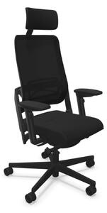 Ergonomiczny, obrotowy fotel biurowy Xilium Mesh Black z zagłówkiem