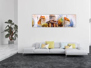 Obraz - Malowana miejska pamiątka (170x50 cm)