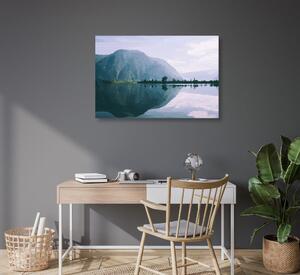 Obraz malowana sceneria górskiego jeziora
