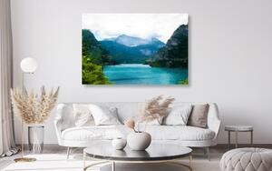 Obraz malowane górskie jezioro