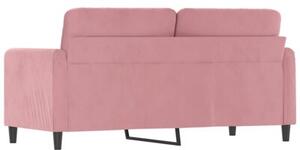 Sofa 2-osobowa, rÃ³Å¼owy, 140 cm, tapicerowana aksamitem