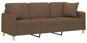 Sofa 3-osobowa z poduszkami, brÄ zowa, 180 cm, tkanina