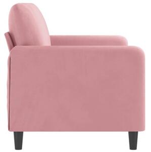 Sofa 2-osobowa, rÃ³Å¼owy, 140 cm, tapicerowana aksamitem