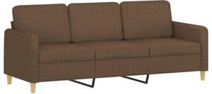Sofa 3-osobowa z poduszkami, brÄ zowa, 180 cm, tkanina
