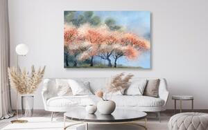 Obraz kwitnące drzewa w wersji akwarela