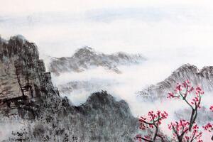 Obraz tradycyjne chińskie malarstwo pejzażowe