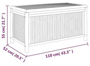 Skrzynia ogrodowa, 110x52x55 cm, bambus