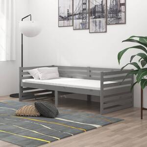 Łóżko dzienne, szare, lite drewno sosnowe, 90x200 cm