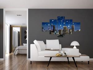 Obraz - Wielkie miasto nocą (125x70 cm)