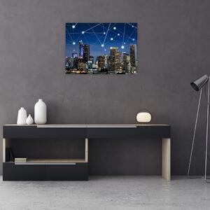 Obraz - Wielkie miasto nocą (70x50 cm)