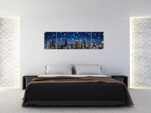 Obraz - Wielkie miasto nocą (170x50 cm)