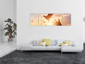 Obraz - Mała gołębico, leć! (170x50 cm)
