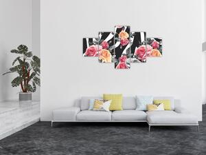 Obraz kwitnących róż (125x70 cm)