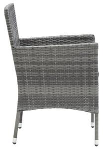Krzesła ogrodowe, 4 szt., rattan pe, szare