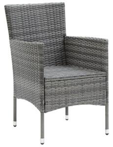 Krzesła ogrodowe, 4 szt., rattan pe, szare