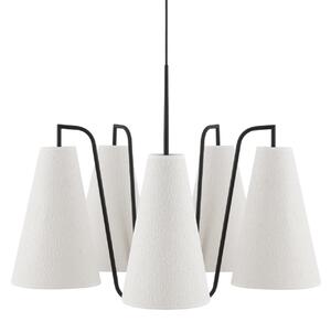 Lampa Wisząca Globen Lighting, Lou Bouclé 5, ściemnialny, biały, salon, tkanina | tekstylia, skandynawski