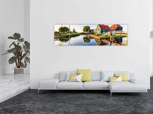 Obraz holenderskich młynów (170x50 cm)
