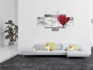 Obraz - serce z koroną drzewa (125x70 cm)