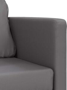 Sofa podÅogowa 2-w-1, szara, 112x174x55 cm, sztuczna skÃ³ra