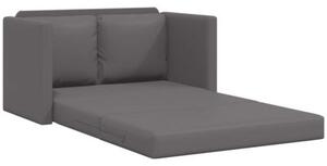 Sofa podÅogowa 2-w-1, szara, 112x174x55 cm, sztuczna skÃ³ra