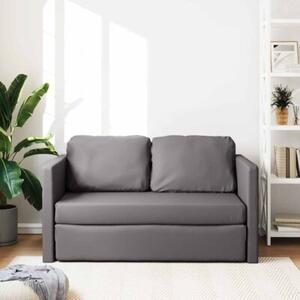 Sofa podÅogowa 2-w-1, szara, 112x174x55 cm, sztuczna skÃ³ra