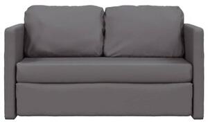 Sofa podÅogowa 2-w-1, szara, 112x174x55 cm, sztuczna skÃ³ra