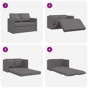 Sofa podÅogowa 2-w-1, szara, 112x174x55 cm, sztuczna skÃ³ra