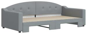 Sofa rozsuwana, jasnoszara, 100x200 cm, tkanina