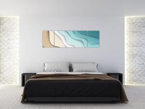 Abstrakcyjny obraz wybrzeża morskiego (170x50 cm)