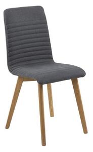 Krzesło do jadalni Arosa na drewnianych nogach z tapicerowanym siedziskiem, szare, grafitowe