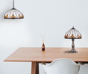 Stylowa lampka stołowa z witrażowym kloszem K-G081551 z serii SARGAN