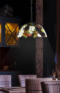 Lampa wisząca z witrażowym kloszem, do jadalni K-P161420 z serii FARINA
